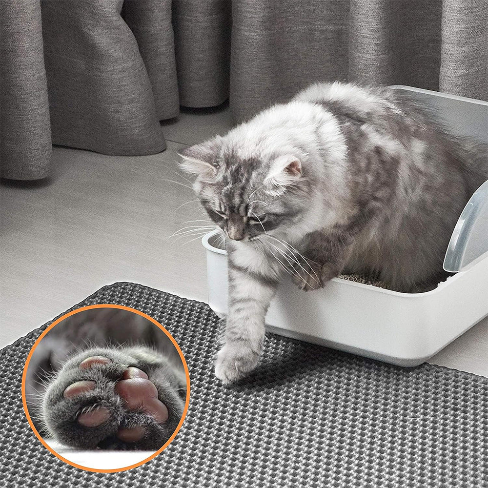 PetCarePlusShop®|Anti-Splash Double Layer Cat Toilet Mat - Pet-Friendly EVA Basin Mat