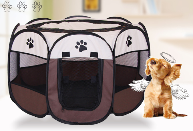 PetCarePlusShop®|Foldable Octagonal Pet Fence | Waterproof 600D Oxford Cloth | Cat & Dog Cage