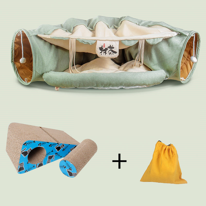 PetCarePlusShop®|Four Seasons Universal Cat Tunnel Cat Bed