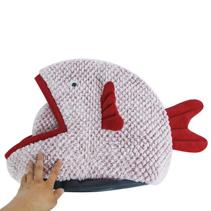 PetCarePlusShop®| Semi Enclosed Fish Shaped Cartoon Cat Litter Small Dog Pet Bed