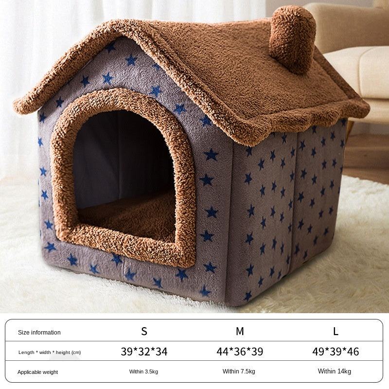 PetCarePlusShop®| Foldable Dog House Kennel Bed Mat