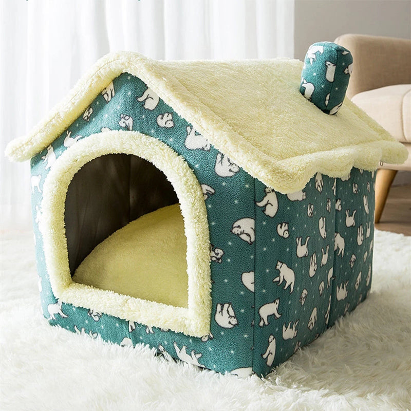 PetCarePlusShop®| Foldable Dog House Kennel Bed Mat