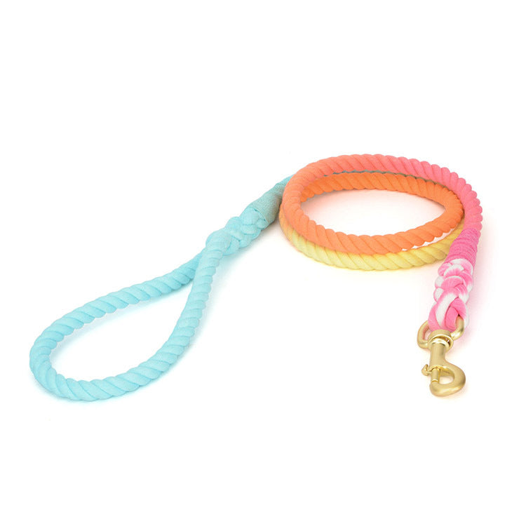 PetCarePlusShop®| Knitted Leather +Cotton Dog Traction Rope: Walks Made Easy