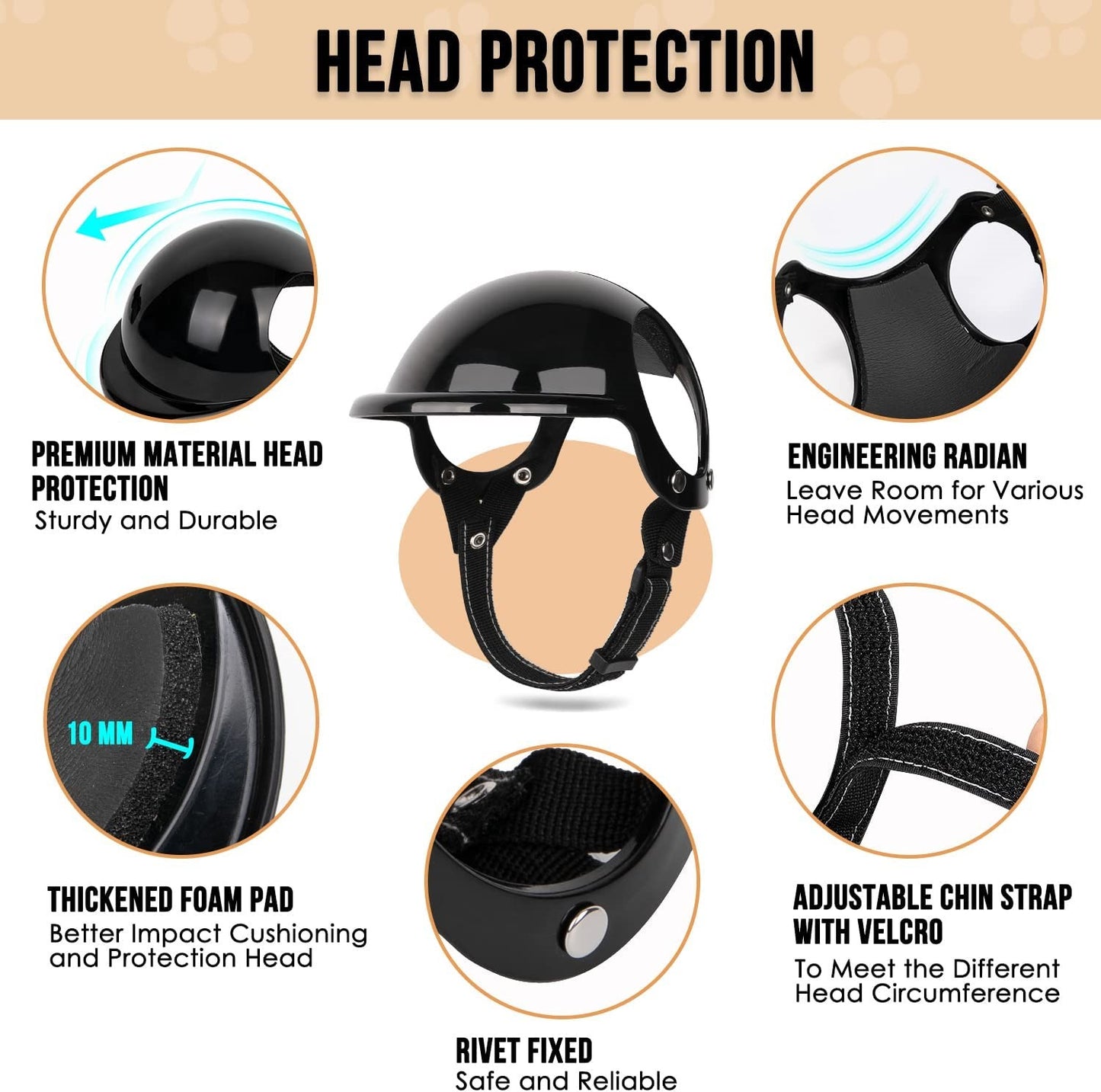 PetCarePlusShop®|Adjustable Dog Helmet & Goggles Set for Safety and Style