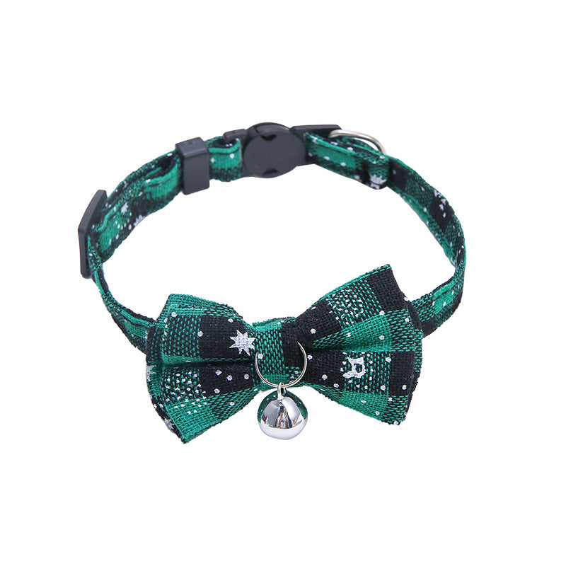 PetCarePlusShop®|  Plaid Bow Tie Collar Necklace With Bell