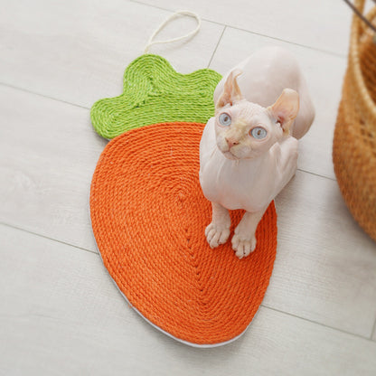 PetCarePlusShop®| Watermelon Cat Linen Mat with Sisal Claw Board