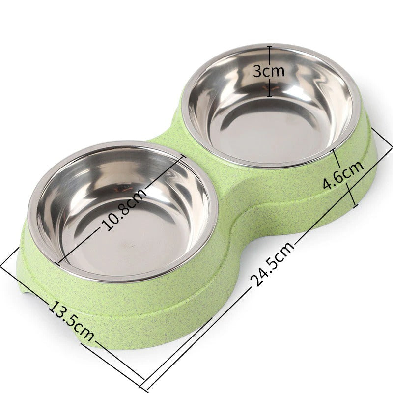 PetCarePlusShop®| Double Stainless Steel Pet Bowls: Food and Water Feeder