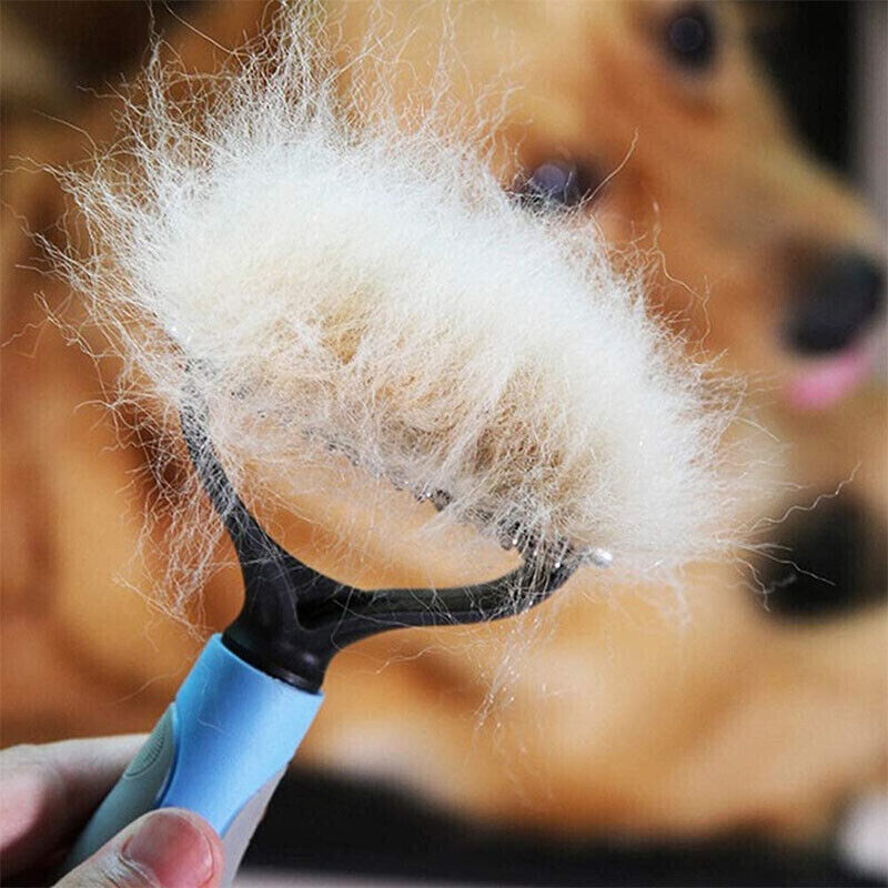 PetCarePlusShop®|2-Sided Pet Deshedding Tool & Dematting Comb | Double-Sided Undercoat Rake for Dogs & Cats