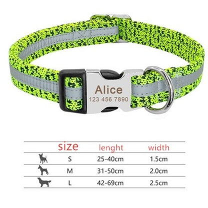 PetCarePlusShop®|Adjustable Dog Collar with Custom Pet ID Tag for Puppies and Cats