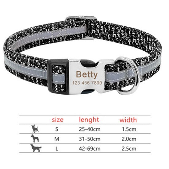 PetCarePlusShop®|Adjustable Dog Collar with Custom Pet ID Tag for Puppies and Cats