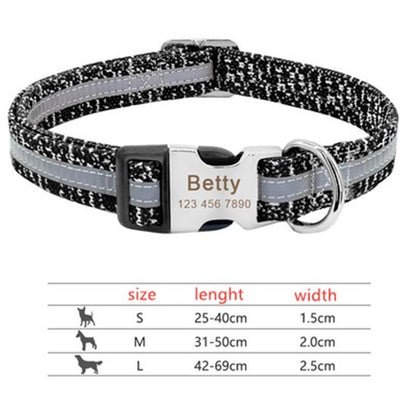 PetCarePlusShop®|Adjustable Dog Collar with Custom Pet ID Tag for Puppies and Cats