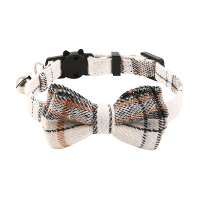 PetCarePlusShop®| Stylish British Cat Collar with Bell and Plaid Bow | Premium Quality