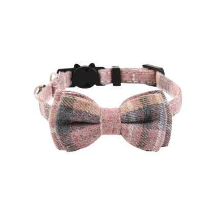 PetCarePlusShop®| Stylish British Cat Collar with Bell and Plaid Bow | Premium Quality