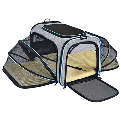 PetCarePlusShop®| Airline Approved Expandable Pet Carrier - Soft Travel Bag for Dogs and Cats