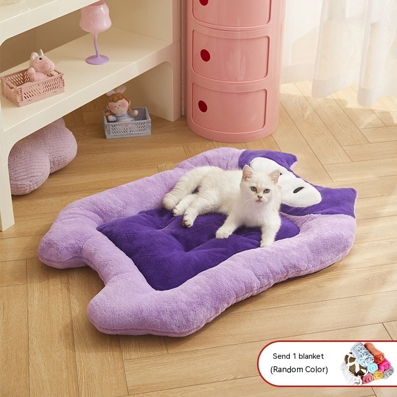 PetCarePlusShop®|Cozy Pet Bed Mat: Universal Thickened Fleece-lined Comfort for Cats & Dogs