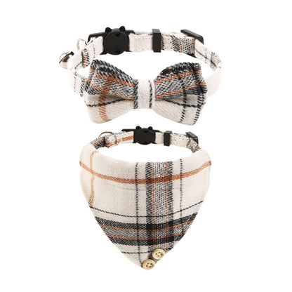 PetCarePlusShop®| Stylish British Cat Collar with Bell and Plaid Bow | Premium Quality