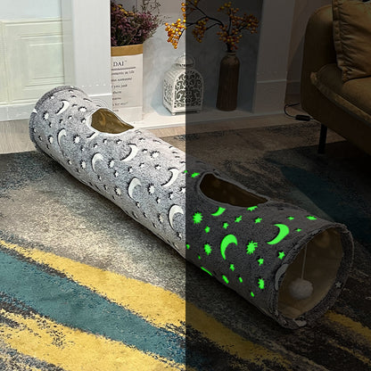 PetCarePlusShop®|Glow In The Night Of Rolling Dragon Cat Tunnel