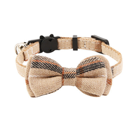 PetCarePlusShop®| Stylish British Cat Collar with Bell and Plaid Bow | Premium Quality