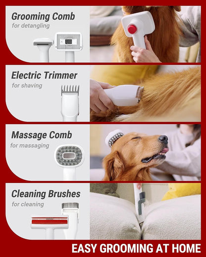 PetCarePlusShop®|Pet Hair Vacuum & Grooming Kit: Complete Solution for Shedding Dogs & Cats