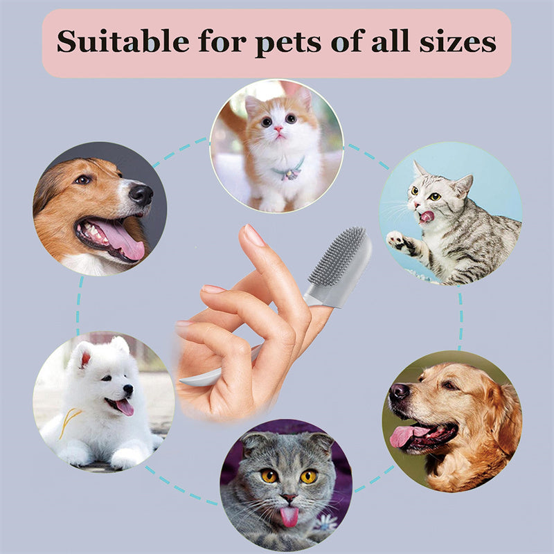 PetCarePlusShop®|Silicone Finger Toothbrush for Dogs & Cats - Pet Oral Care Tool