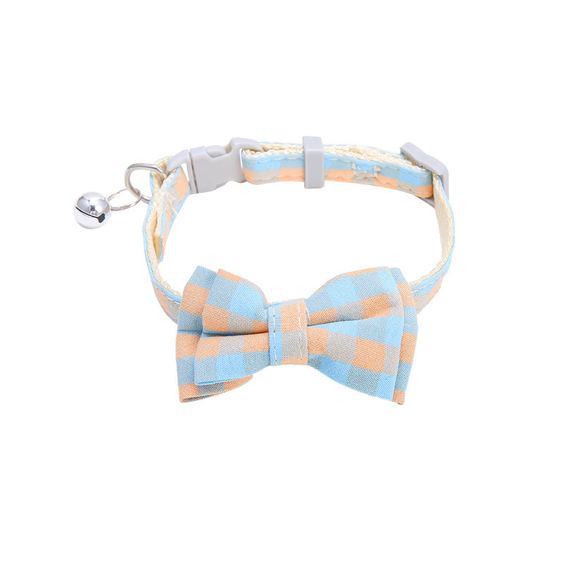 PetCarePlusShop®|  Plaid Bow Tie Collar Necklace With Bell