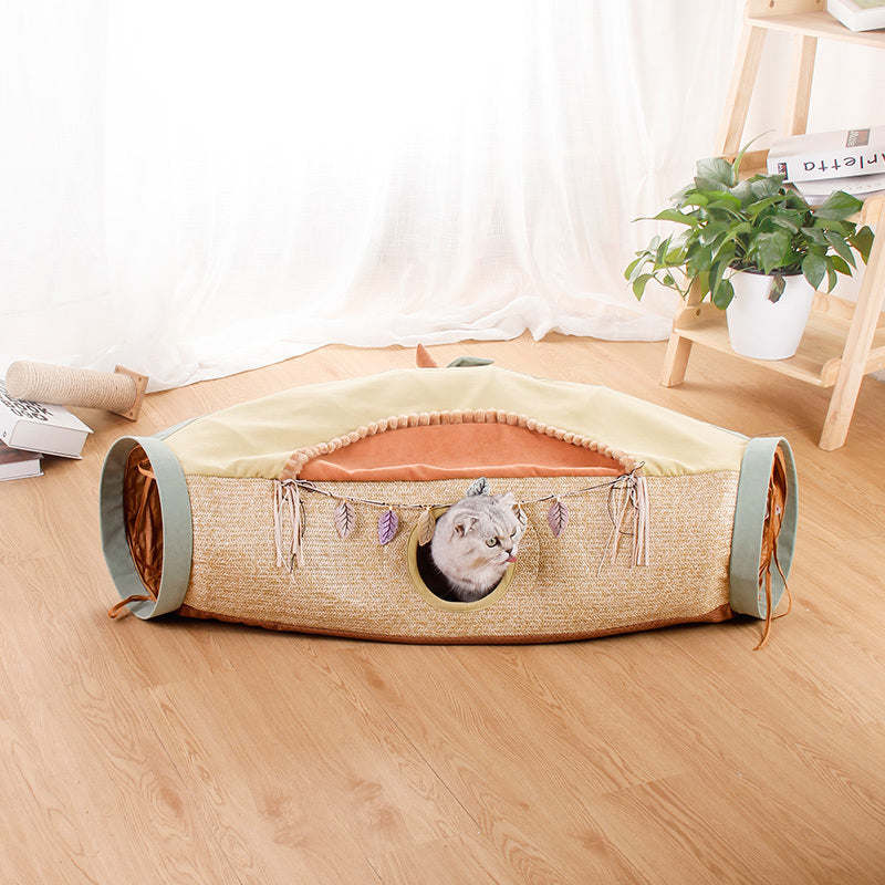 PetCarePlusShop®|Four Seasons Universal Cat Tunnel Cat Bed