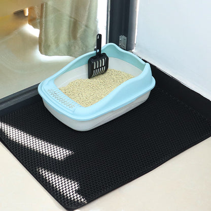 PetCarePlusShop®|Anti-Splash Double Layer Cat Toilet Mat - Pet-Friendly EVA Basin Mat