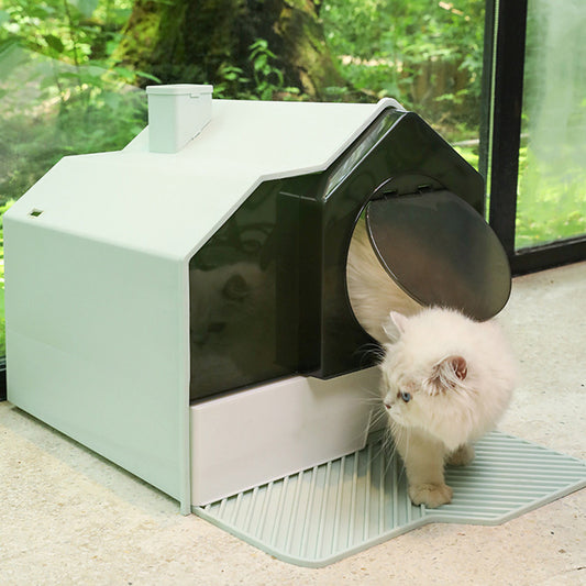 PetCarePlusShop®|Fully Enclosed Household Anti-splash Drawer Type Odour-proof Cat Litter Box