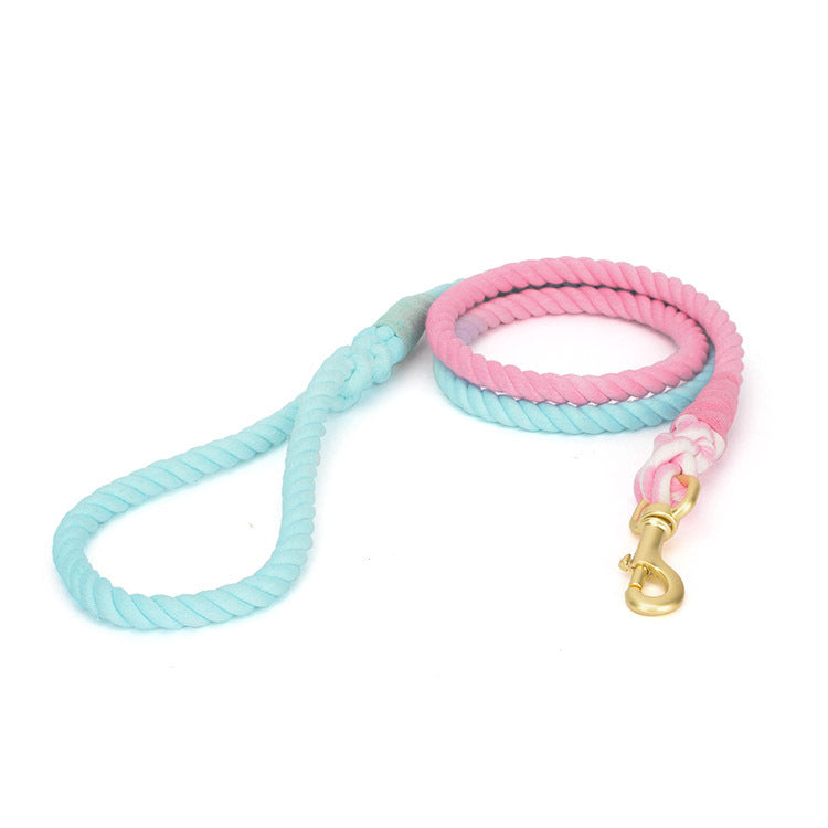 PetCarePlusShop®| Knitted Leather +Cotton Dog Traction Rope: Walks Made Easy