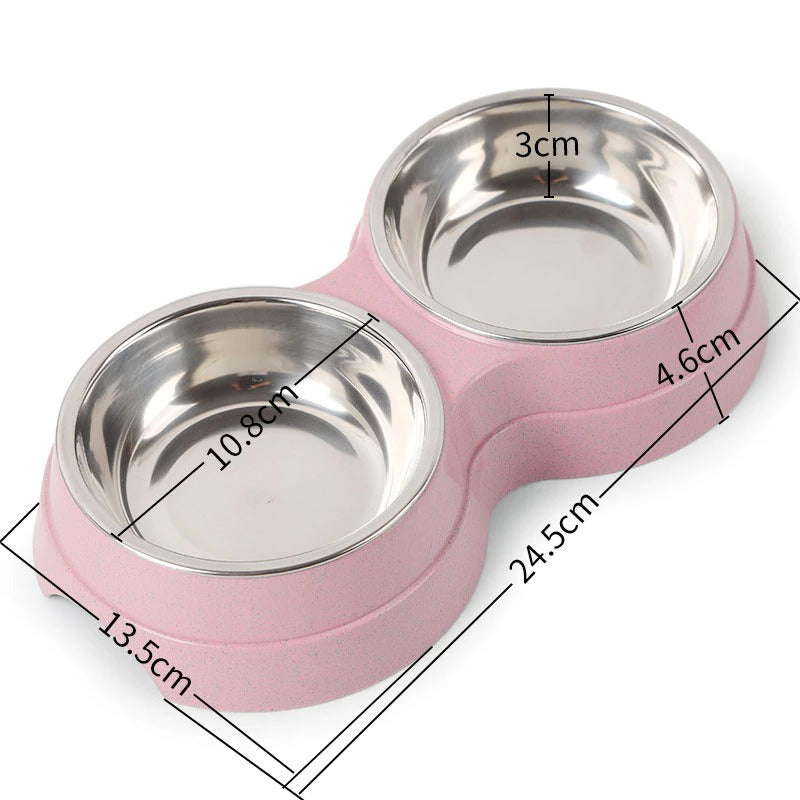 PetCarePlusShop®| Double Stainless Steel Pet Bowls: Food and Water Feeder