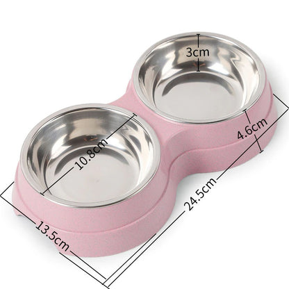 PetCarePlusShop®| Double Stainless Steel Pet Bowls: Food and Water Feeder