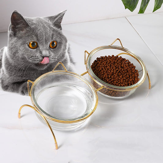 PetCarePlusShop®|Premium Glass Cat Bowl