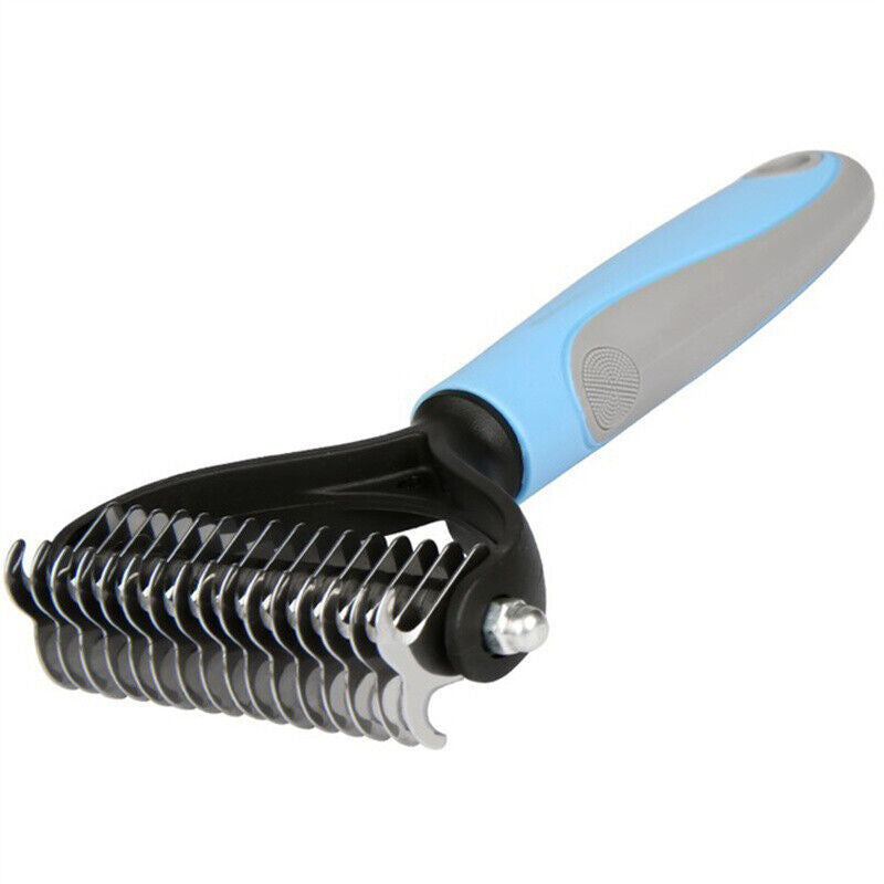 PetCarePlusShop®|2-Sided Pet Deshedding Tool & Dematting Comb | Double-Sided Undercoat Rake for Dogs & Cats