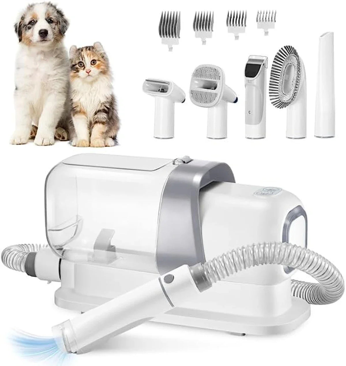 PetCarePlusShop®|5-in-1 Pet Grooming Kit: Vacuum Clippers & Hair Remover