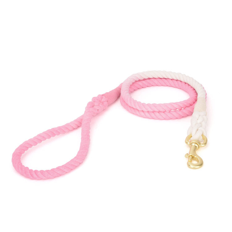 PetCarePlusShop®| Knitted Leather +Cotton Dog Traction Rope: Walks Made Easy