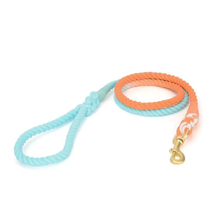 PetCarePlusShop®| Knitted Leather +Cotton Dog Traction Rope: Walks Made Easy