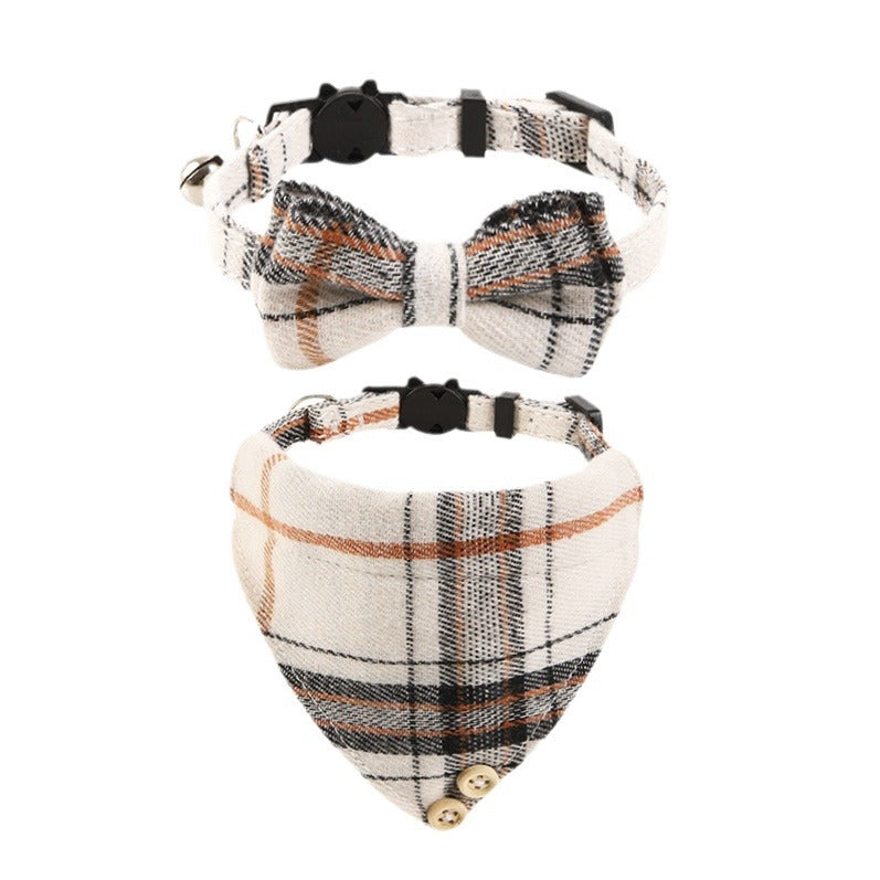 PetCarePlusShop®| Stylish British Cat Collar with Bell and Plaid Bow | Premium Quality