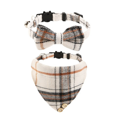 PetCarePlusShop®| Stylish British Cat Collar with Bell and Plaid Bow | Premium Quality