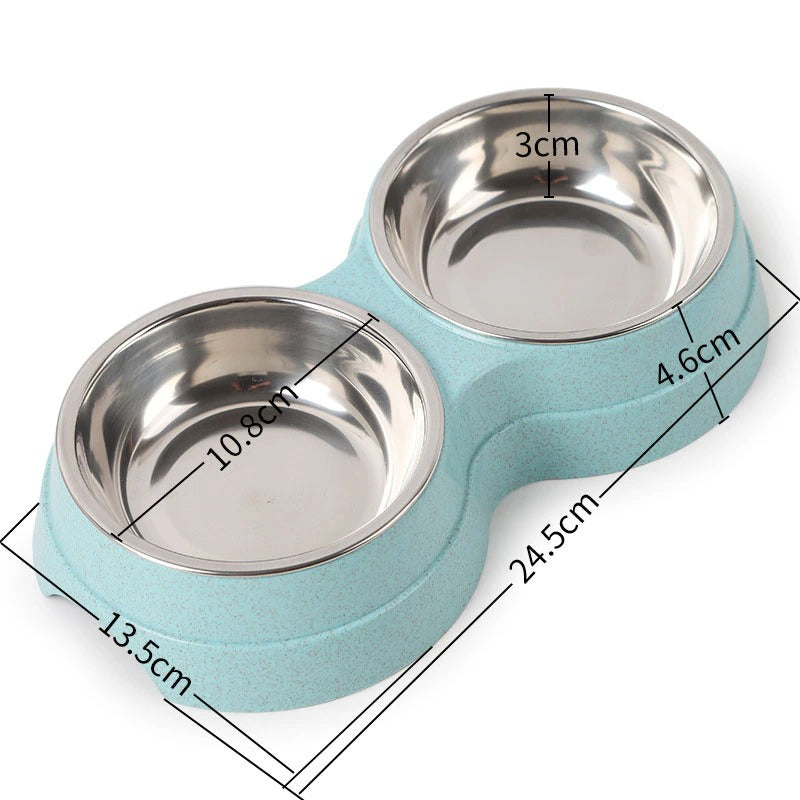 PetCarePlusShop®| Double Stainless Steel Pet Bowls: Food and Water Feeder