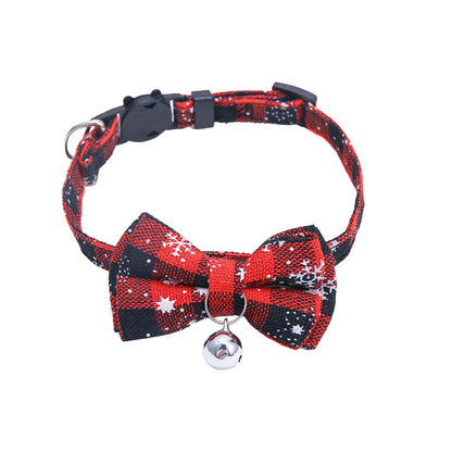 PetCarePlusShop®|  Plaid Bow Tie Collar Necklace With Bell