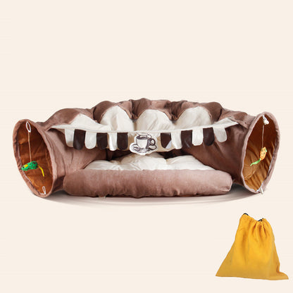 PetCarePlusShop®|Four Seasons Universal Cat Tunnel Cat Bed