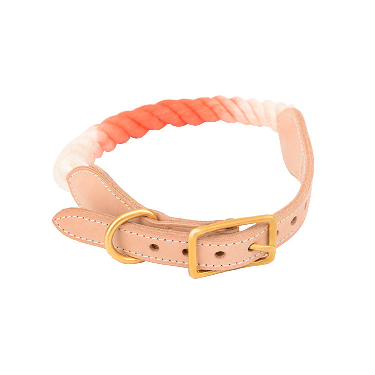 PetCarePlusShop®| Knitted Leather +Cotton Dog Traction Rope: Walks Made Easy