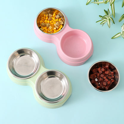 PetCarePlusShop®| Double Stainless Steel Pet Bowls: Food and Water Feeder