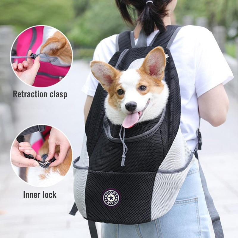 PetCarePlusShop®|Double Shoulder Dog Carrier Backpack for Travel